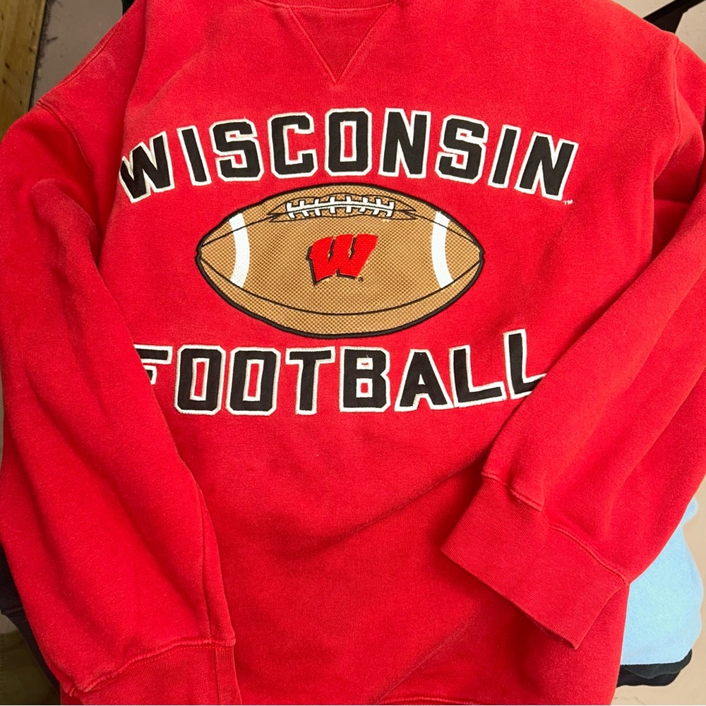 Vintage Adidas Originals Red Wisconsin Football Crewneck